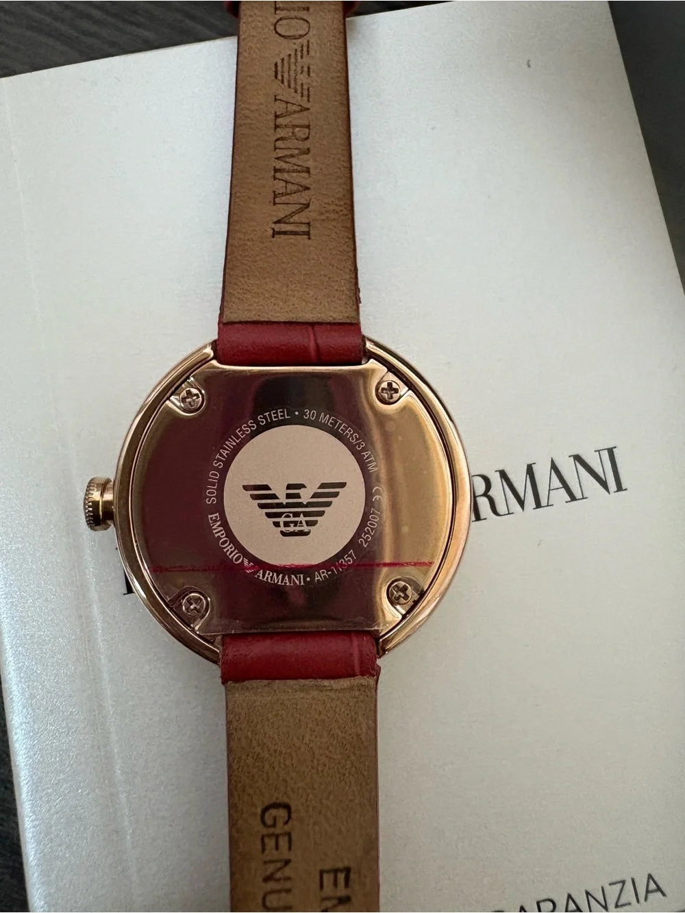 Emporio Armani AR11357 Red Leather Women's Watch